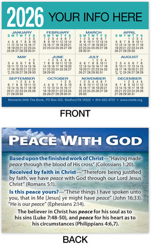 Calendar Card: Peace With God (Personalized)