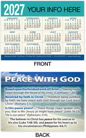 Calendar Card: Peace With God (Personalized)