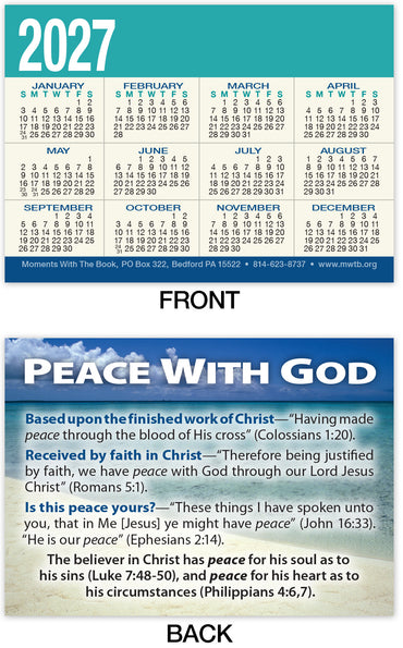 Calendar Card: Peace With God (Personalized)