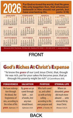 Calendar Card: God’s Riches at Christ’s Expense