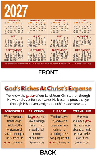 Calendar Card: God’s Riches at Christ’s Expense (Personalized)