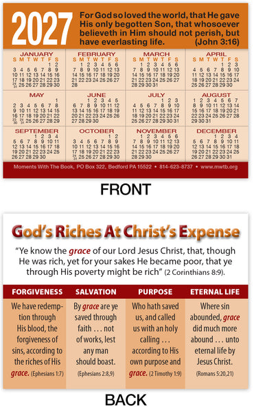 Calendar Card: God’s Riches at Christ’s Expense