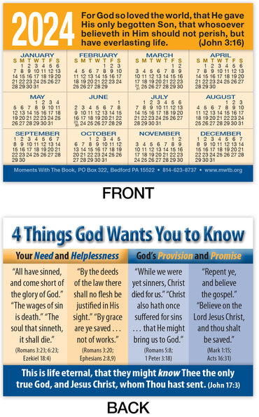 Calendar Card: Four Things God Wants You to Know