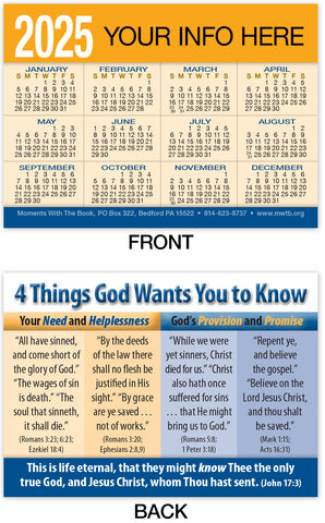 Calendar Card: Four Things God Wants You to Know (Personalized)