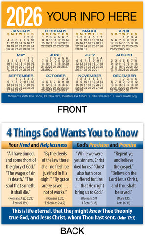 Calendar Card: Four Things God Wants You to Know (Personalized)