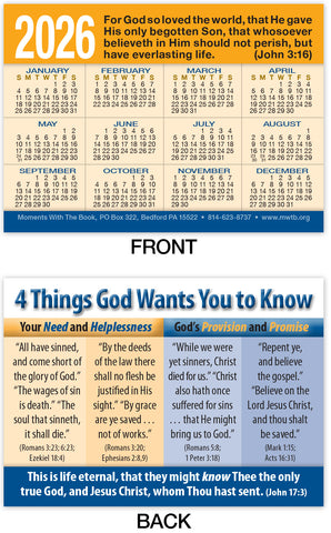 Calendar Card: Four Things God Wants You to Know