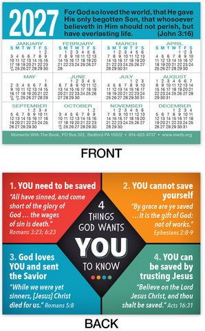 2027 Calendar Card: Four Things God Wants You To Know