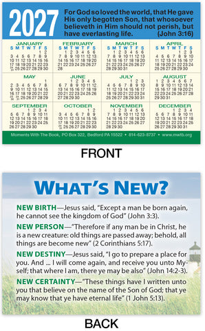 Calendar Card: What’s New?
