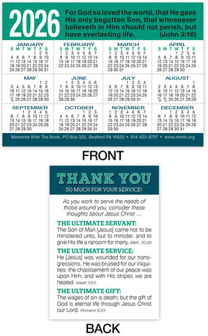 Calendar Card: Thank You