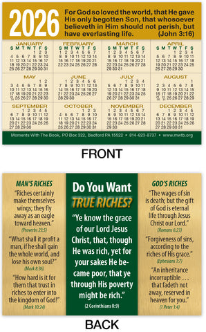 Calendar Card: True Riches