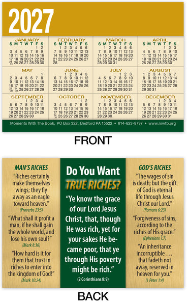 Calendar Card: True Riches (Personalized)