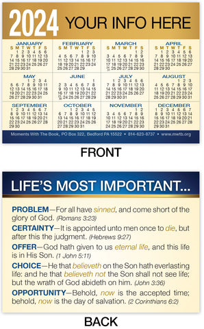 Calendar Card: Life’s Most Important (Personalized)