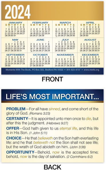 Calendar Card: Life’s Most Important (Personalized)
