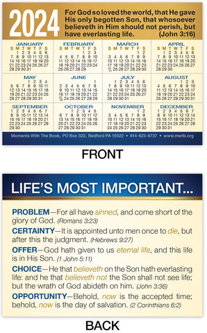 Calendar Card: Life’s Most Important
