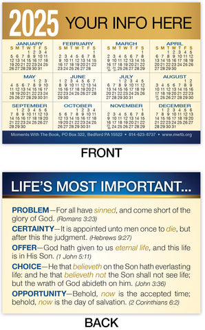 Calendar Card: Life’s Most Important (Personalized)