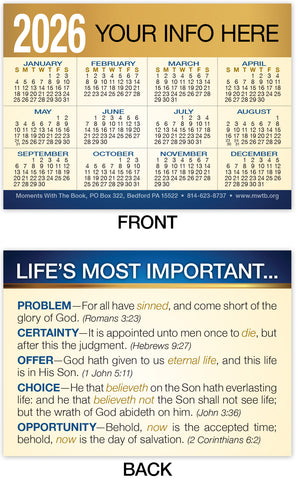 Calendar Card: Life’s Most Important (Personalized)