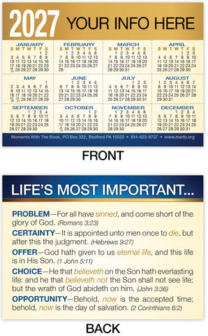 Calendar Card: Life’s Most Important (Personalized)