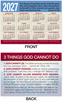 Calendar Card: Three Things God Cannot Do