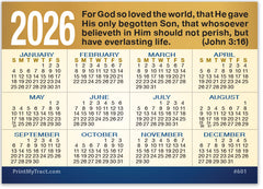 Calendar Card Tract (Fully Custom)