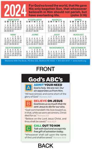 Calendar Card: God's ABC's