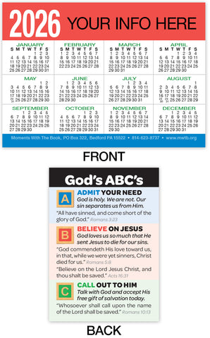 Calendar Card: God's ABC's (Personalized)