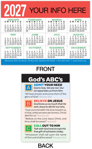 Calendar Card: God's ABC's (Personalized)