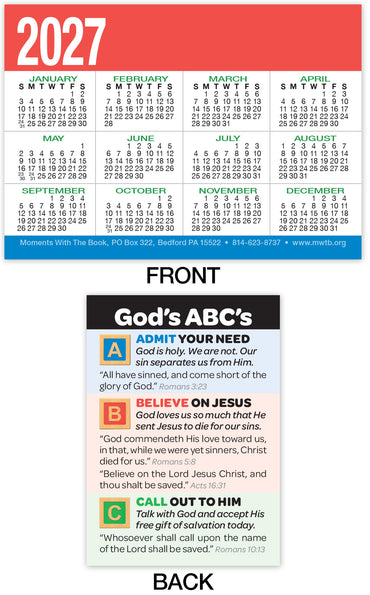 Calendar Card: God's ABC's (Personalized)