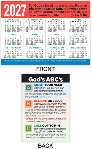 2027 Calendar Card: God's ABC's