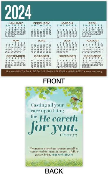 Calendar Card: He Cares For You (Personalized)