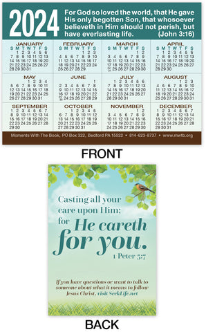 Calendar Card: He Cares For You