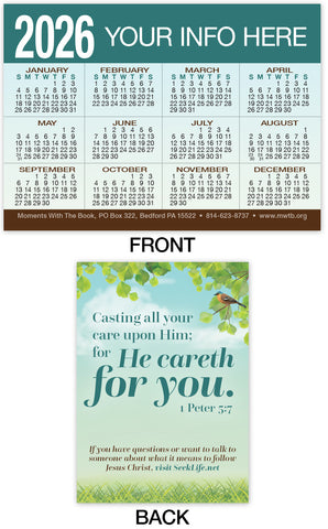 Calendar Card: He Cares For You (Personalized)