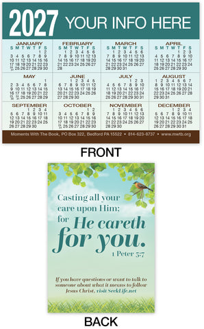 Calendar Card: He Cares For You (Personalized)