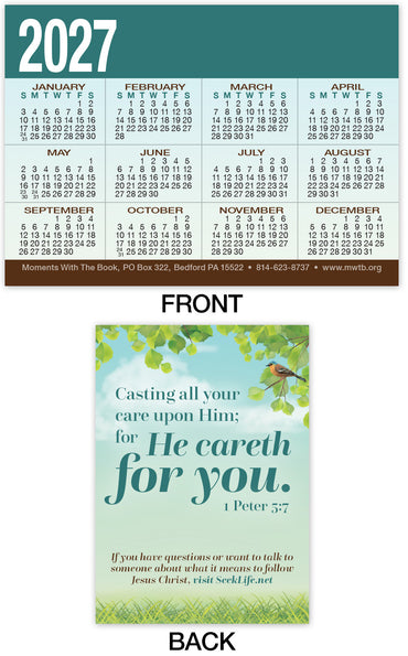 Calendar Card: He Cares For You (Personalized)