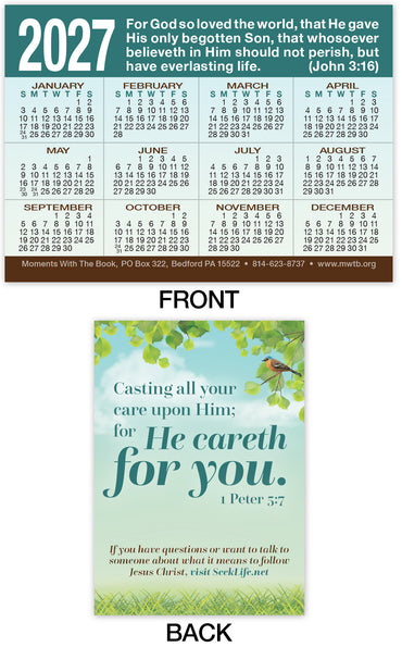 Calendar Card: He Cares For You