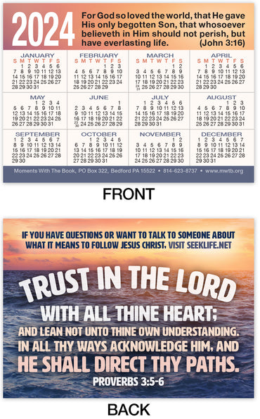 Calendar Card: Trust In The Lord