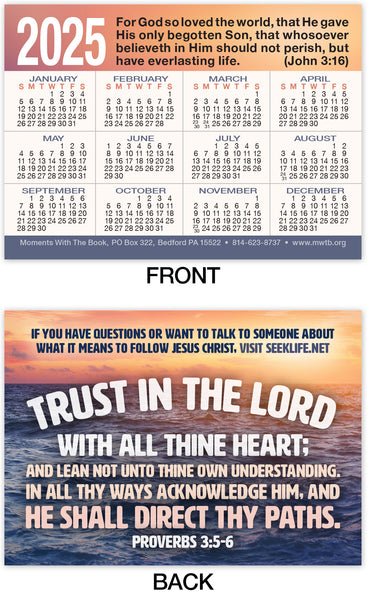 Calendar Card: Trust In The Lord