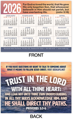 Calendar Card: Trust In The Lord