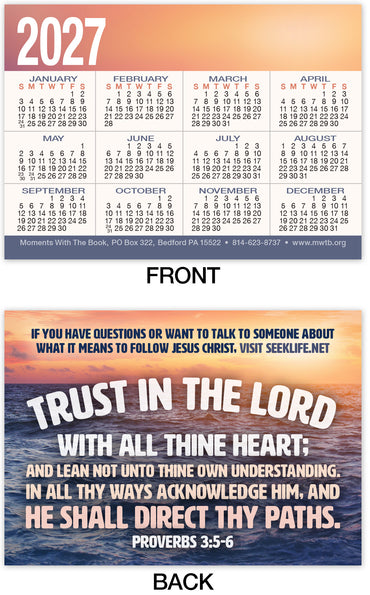 Calendar Card: Trust In The Lord (Personalized)