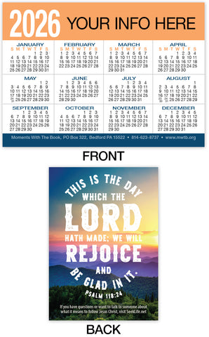Calendar Card: This Is The Day (Personalized)