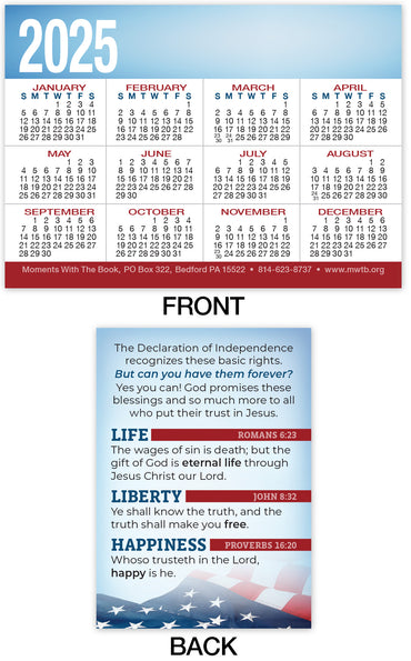 Calendar Card: Life, Liberty, Happiness (Personalized)