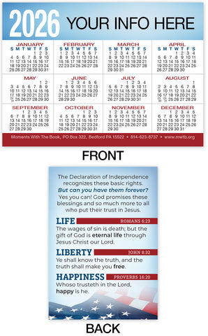 Calendar Card: Life, Liberty, Happiness (Personalized)