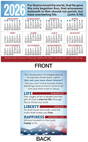 Calendar Card: Life, Liberty, Happiness