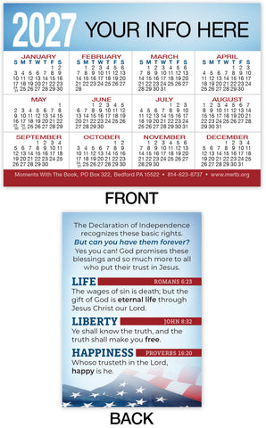 Calendar Card: Life, Liberty, Happiness (Personalized)
