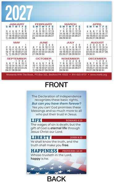 Calendar Card: Life, Liberty, Happiness (Personalized)