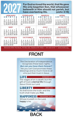 Calendar Card: Life, Liberty, Happiness