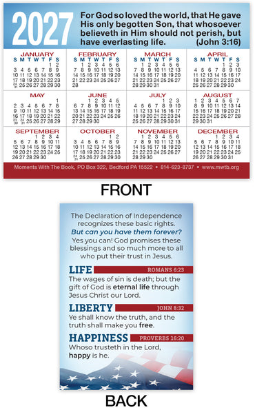 Calendar Card: Life, Liberty, Happiness