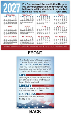 Calendar Card: Life, Liberty, Happiness