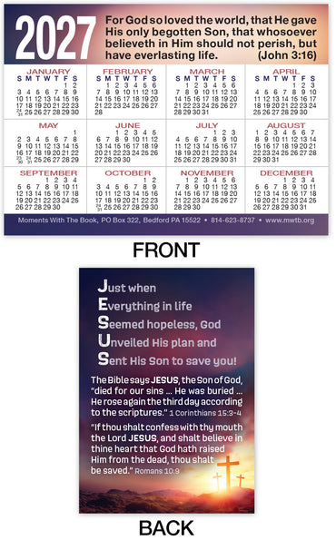 2027 Calendar Card: Jesus