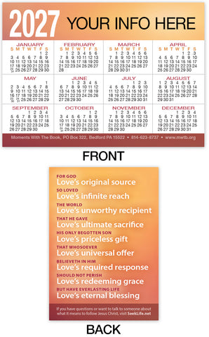Calendar Card: God So Loved (Personalized)