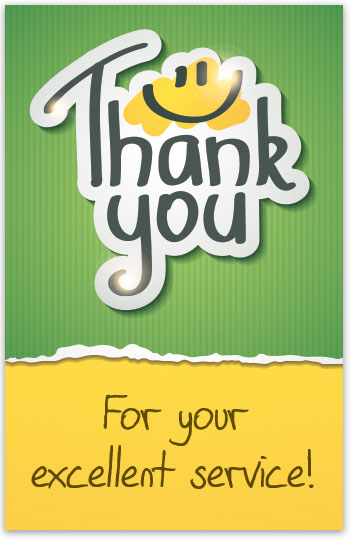 Thank You For Your Excellent Service! (Personalized)